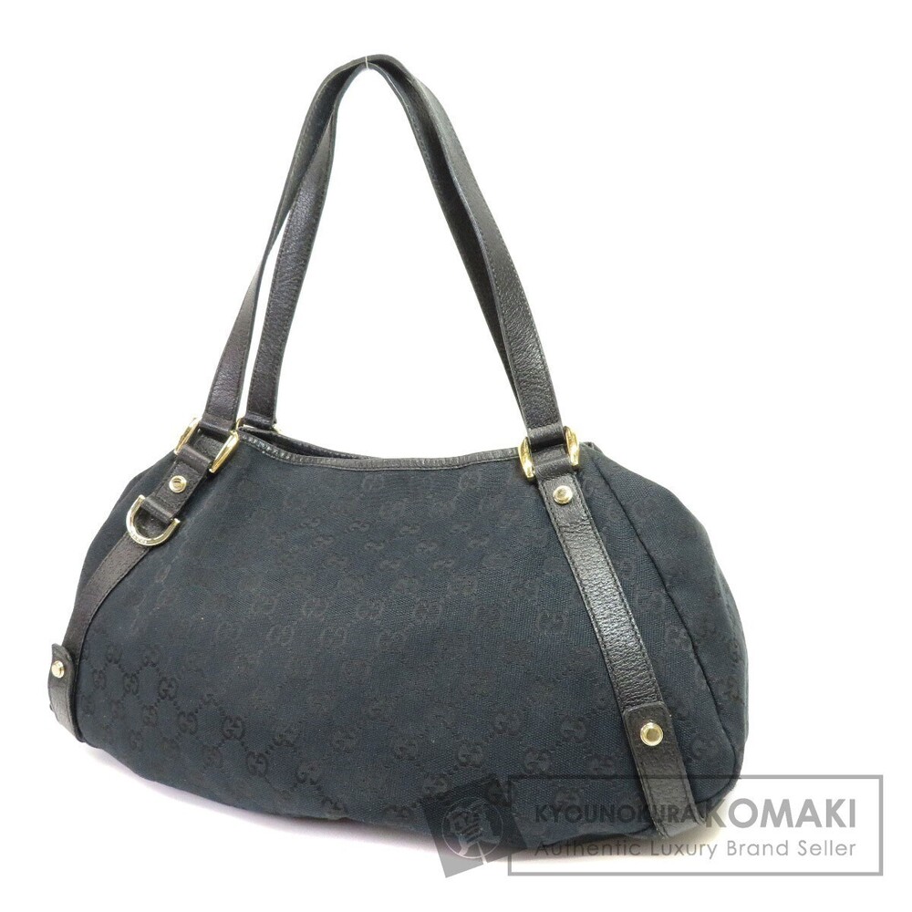 Gucci GG Canvas Abbey Tote Bag black monogram canvas leather